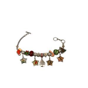 Willabee & Ward WW Charm December Toggle Bracelet Enamel Christmas